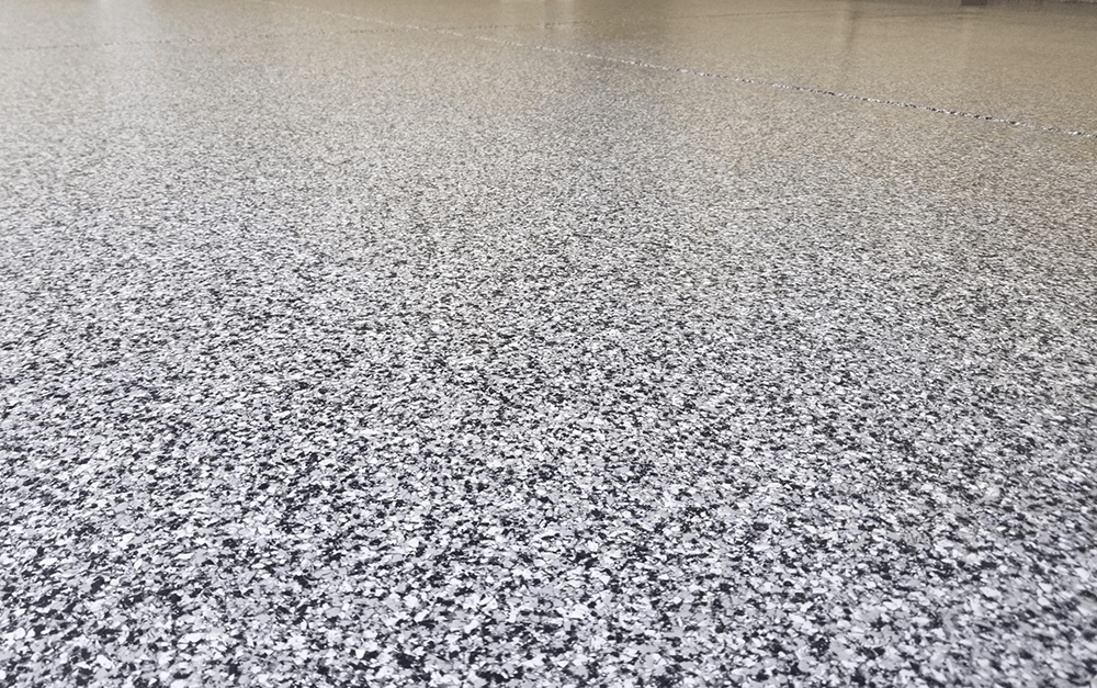 closeup of epoxy floor finish