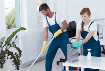 an image of a professional cleaning team at work